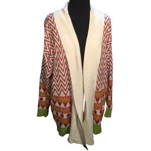 Great Geometric Pattern Colorful Long Sweater by So It Is - Size Large